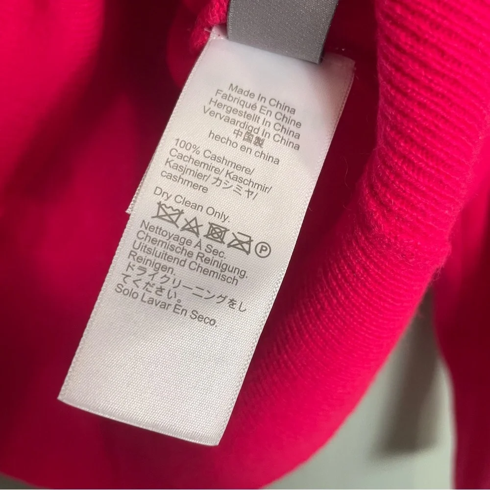 JCrew Cashmere Sweater Classic Fit Crewneck Pink Fuchsia Magenta Women Sz Large - Picture 6 of 11